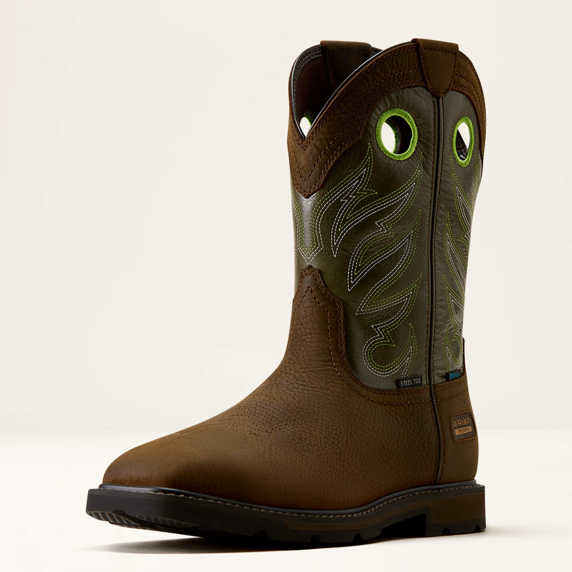 Ariat Work Groundwork Botas de Trabajo Impermeables con Punta ancha cuadrada de Acero para Hombres